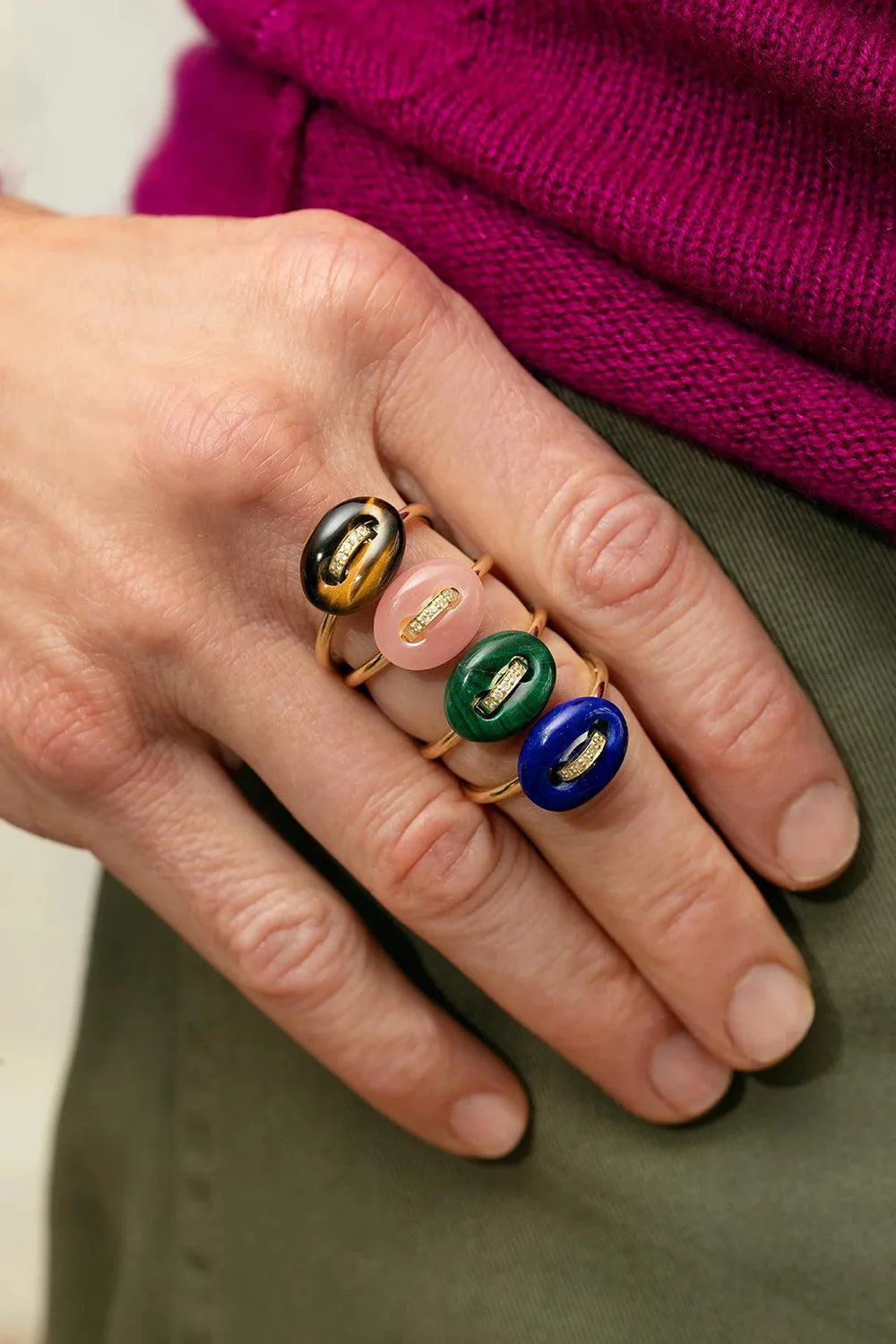 Malachite Mini Mariner Ring - Image 2