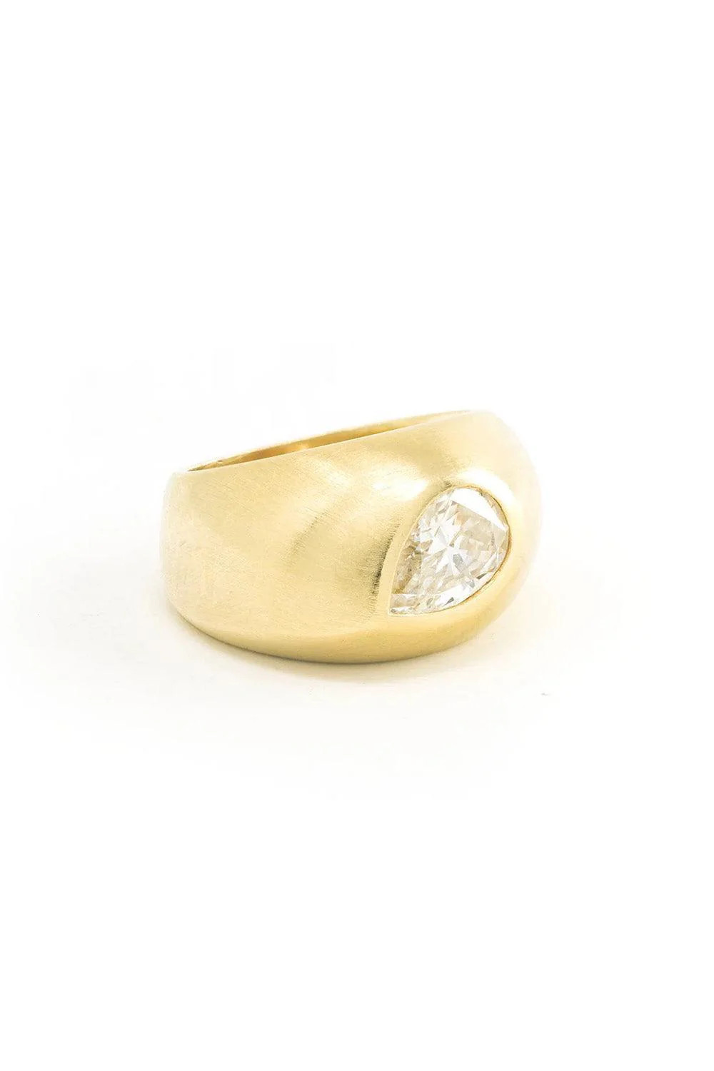 Pear Diamond Cigar Band Ring - Image 3
