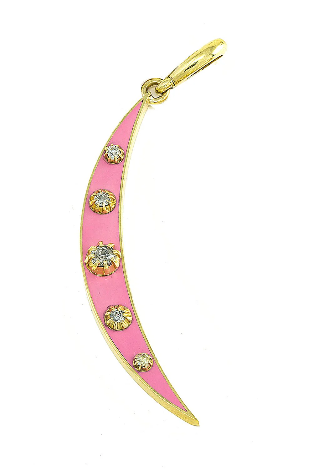 Pink Diamond Crescent Charm