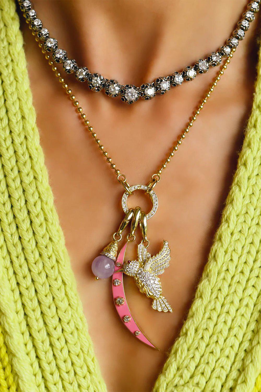 Pink Diamond Crescent Charm - Image 2