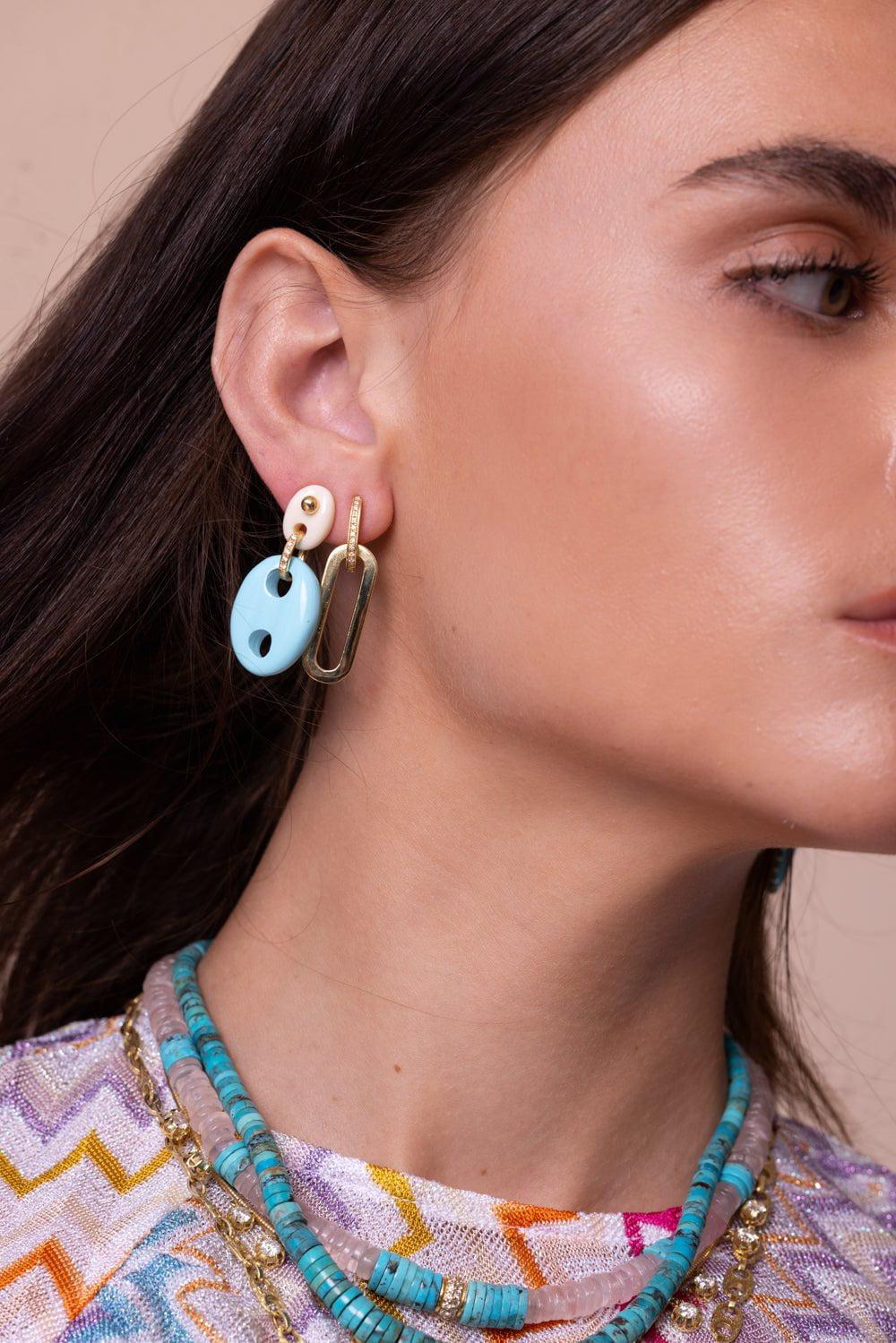 Rectangular Link Earrings - Image 2