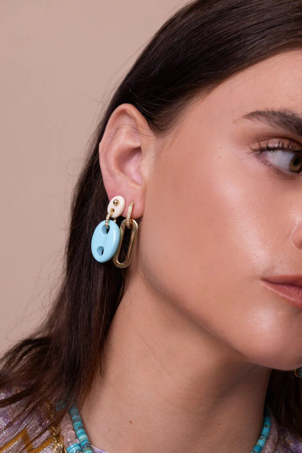 Rectangular Link Earrings - Image 3