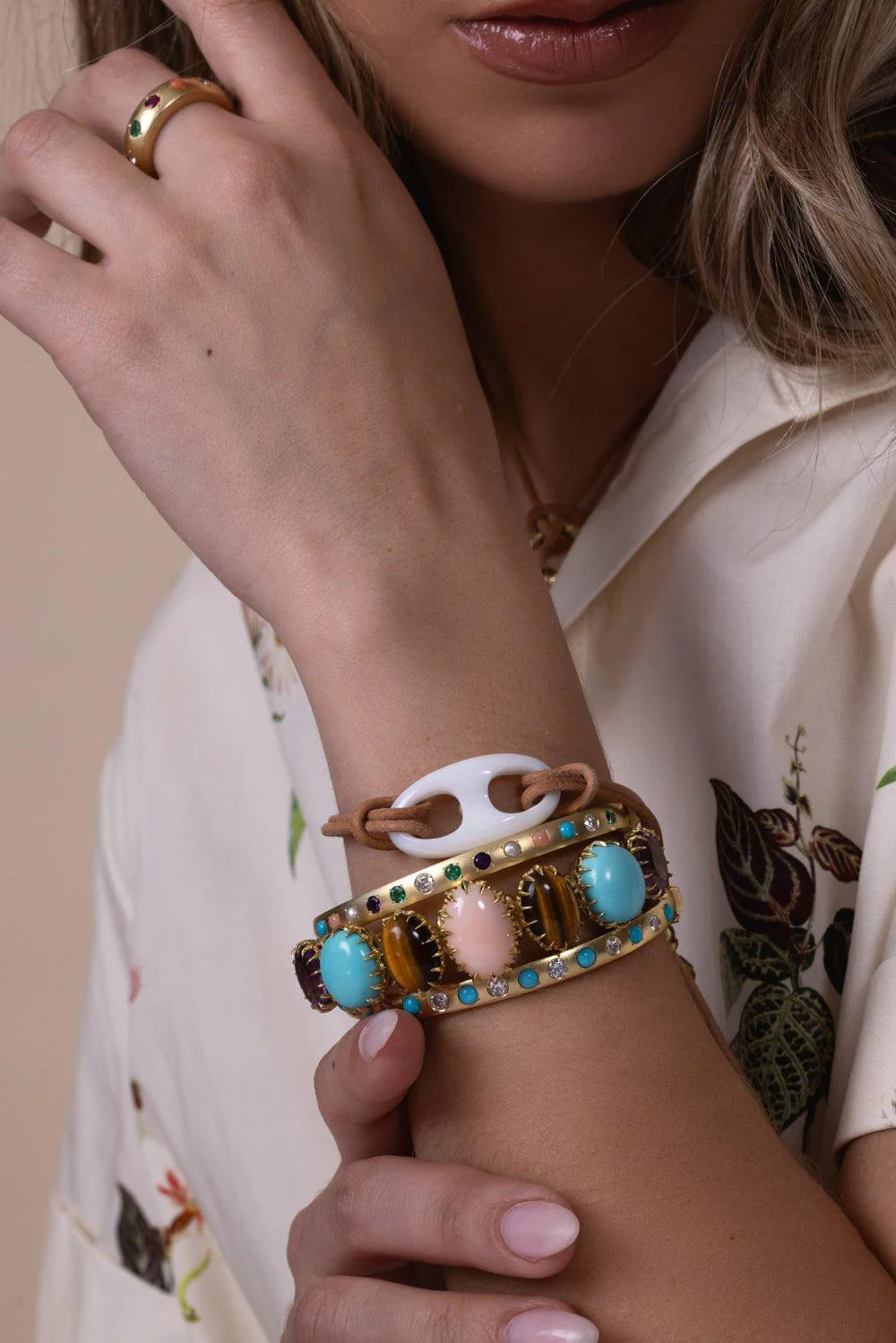 Single Stone Pearl Mariner Link Bracelet - Image 3