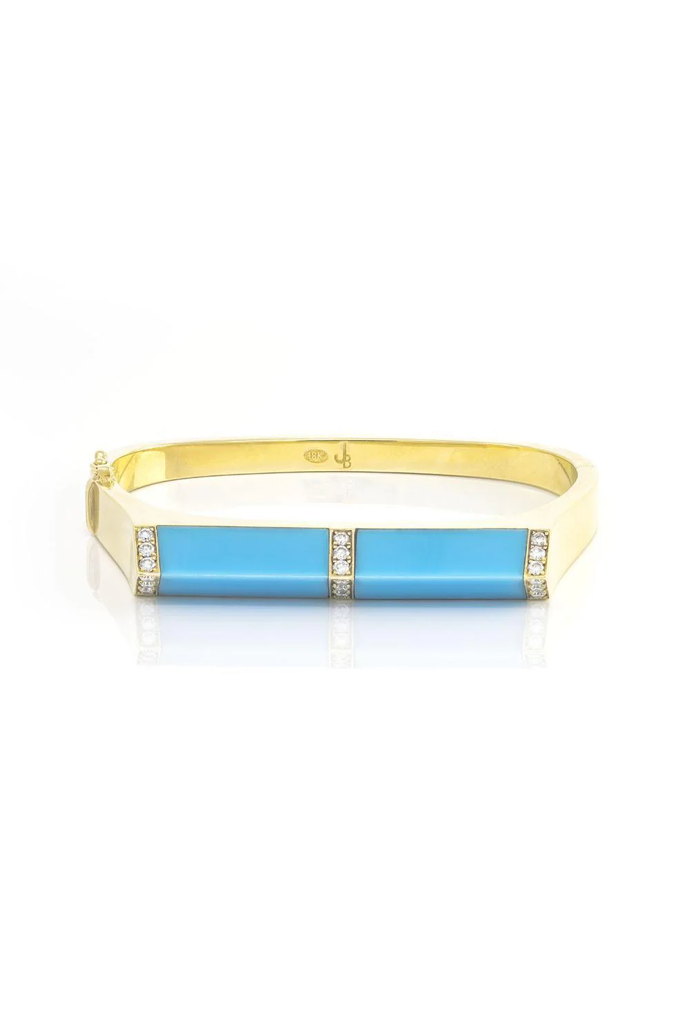 Turquoise Diamond Pyramid Bangle Bracelet