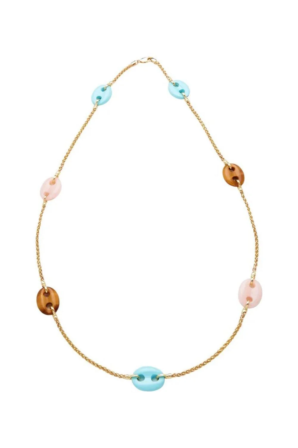 Turquoise Quartz 60's Chain Necklace