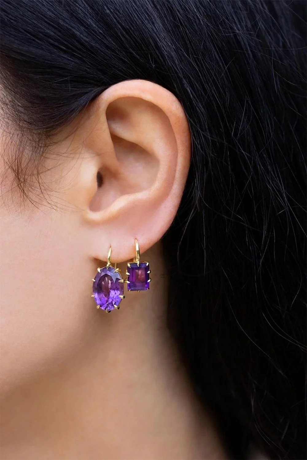 Victorian Ametyhst Drop Earrings - Image 2