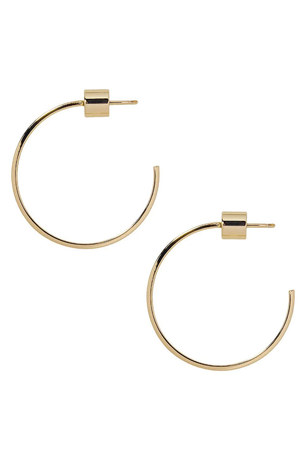 Flat Thread Mini Hoop Earrings - 1in