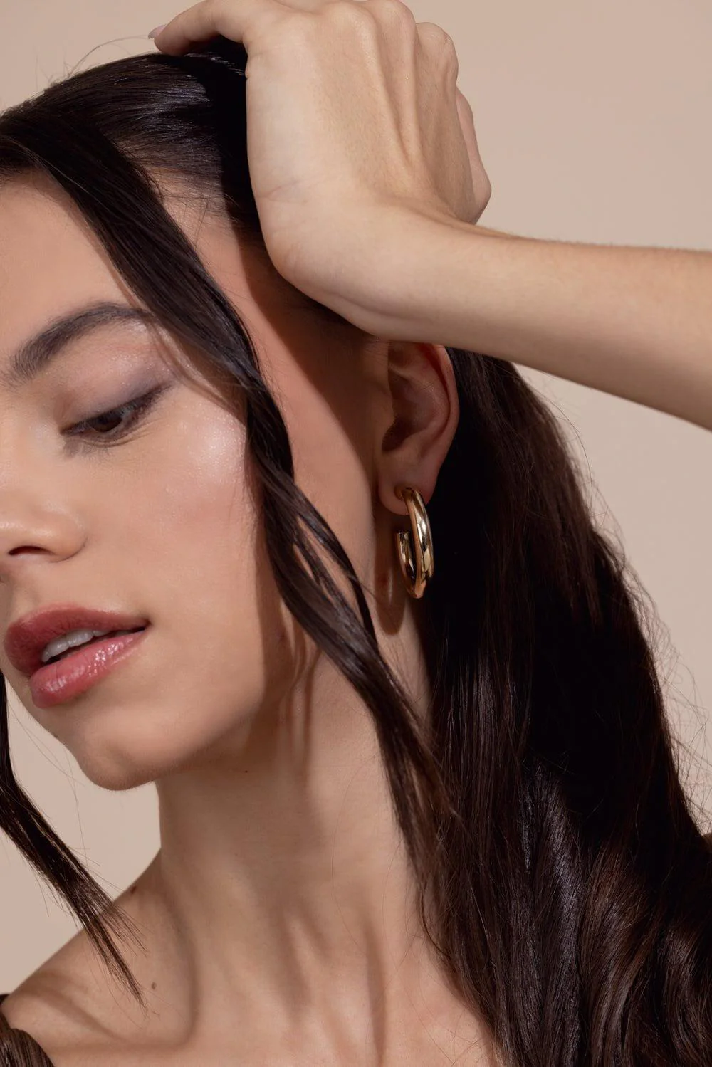 Natasha Baby Hoop Earrings - 1.5 - Image 2