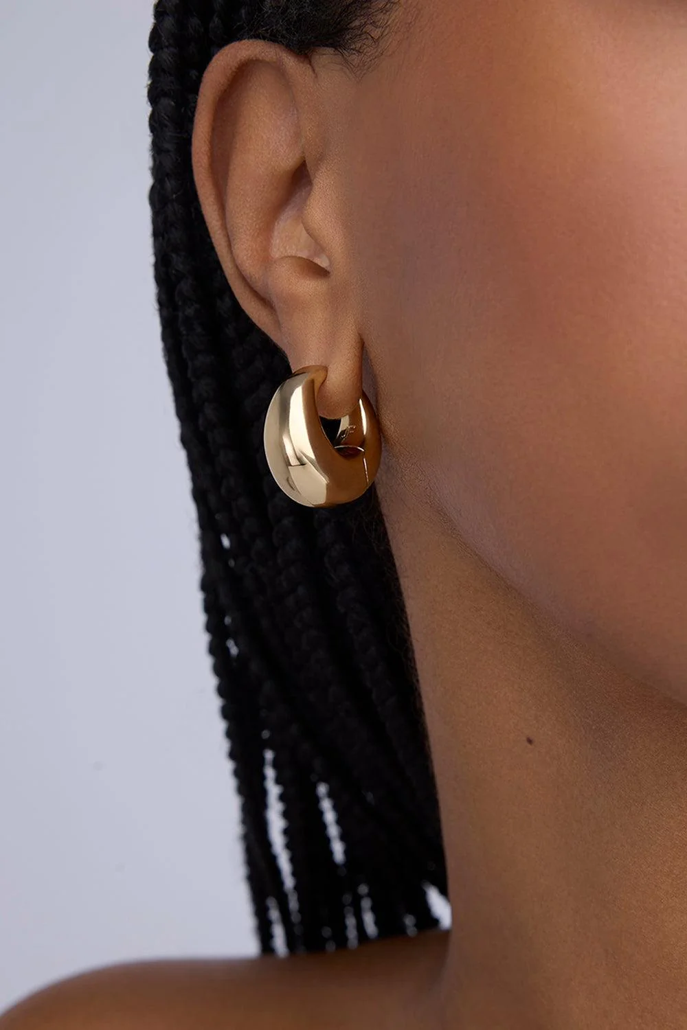 Puffy Hinged Huggie Earrings - Image 2