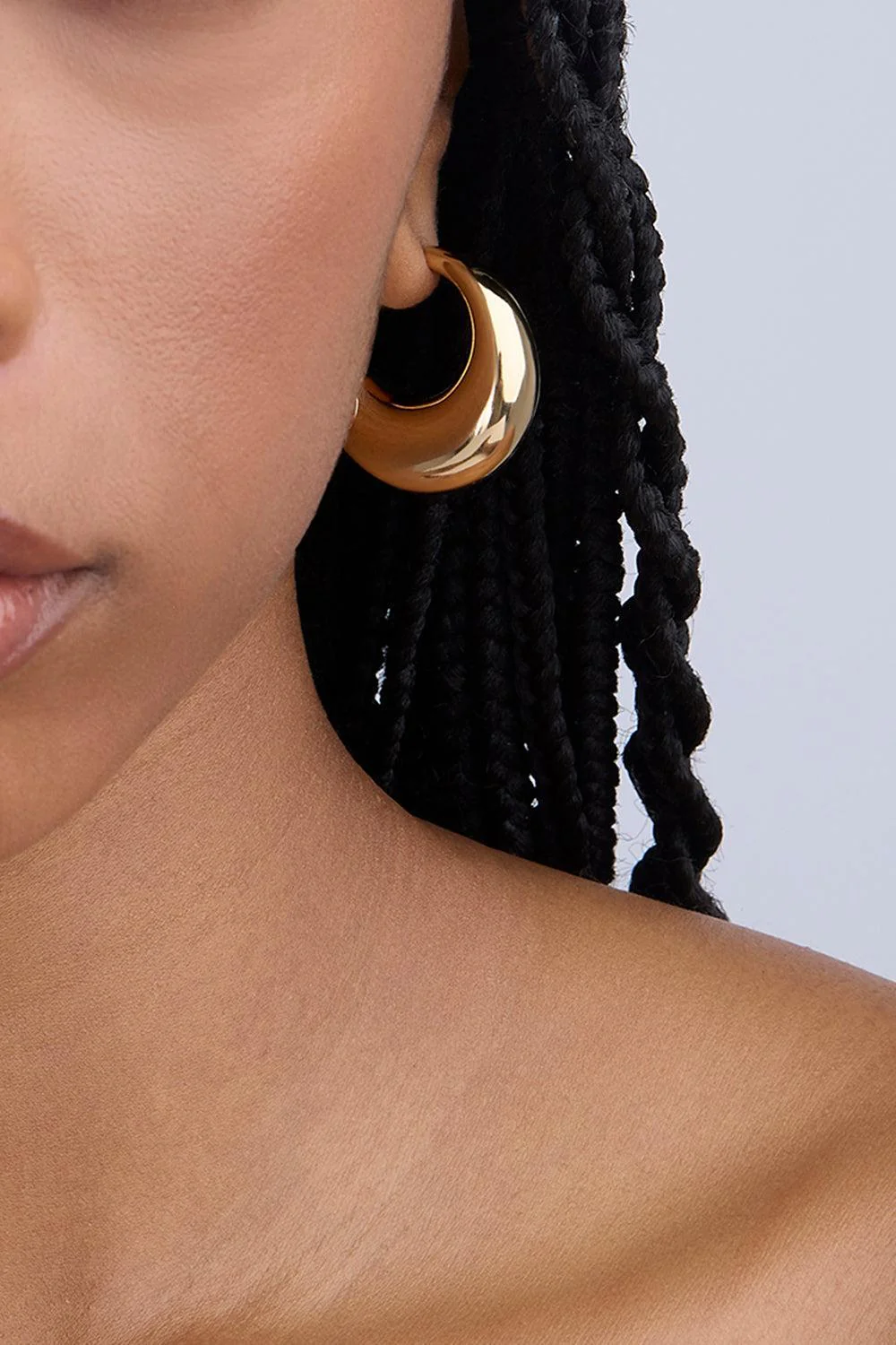 Puffy Medium Hinged Hoop Earrings - Image 2