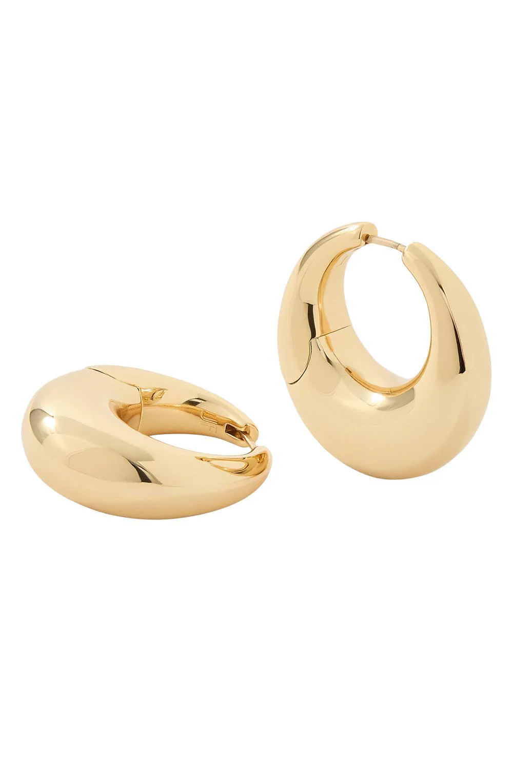 Puffy Medium Hinged Hoop Earrings - Image 3