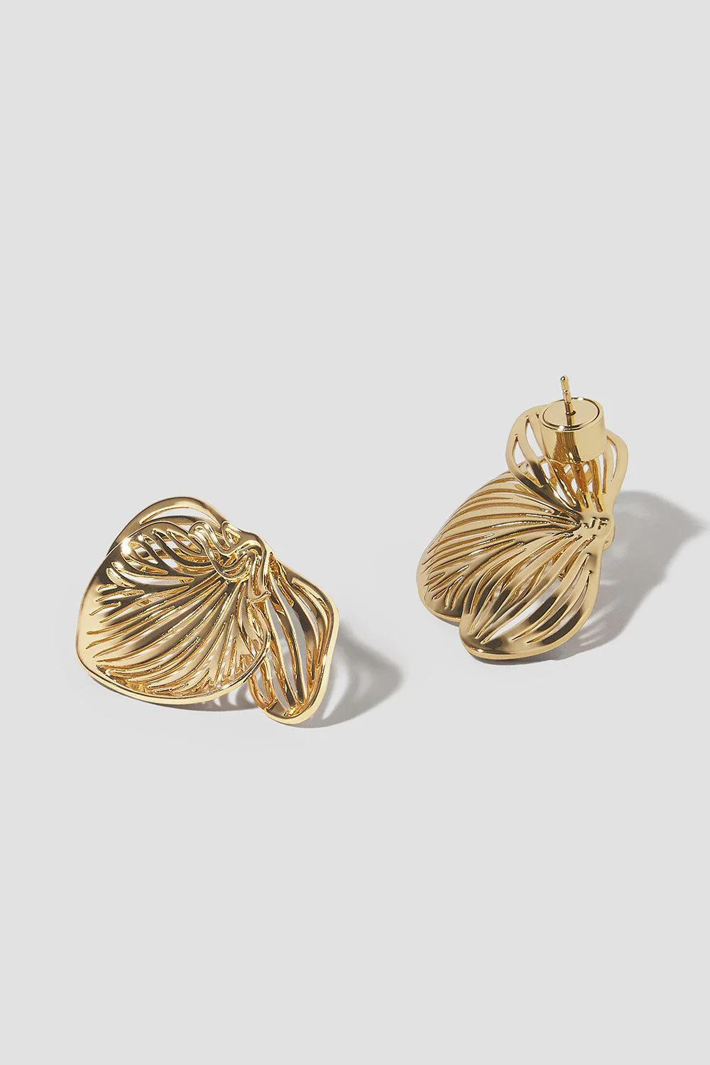 Small Orchid Earrings - Yellow Gold - Image 5