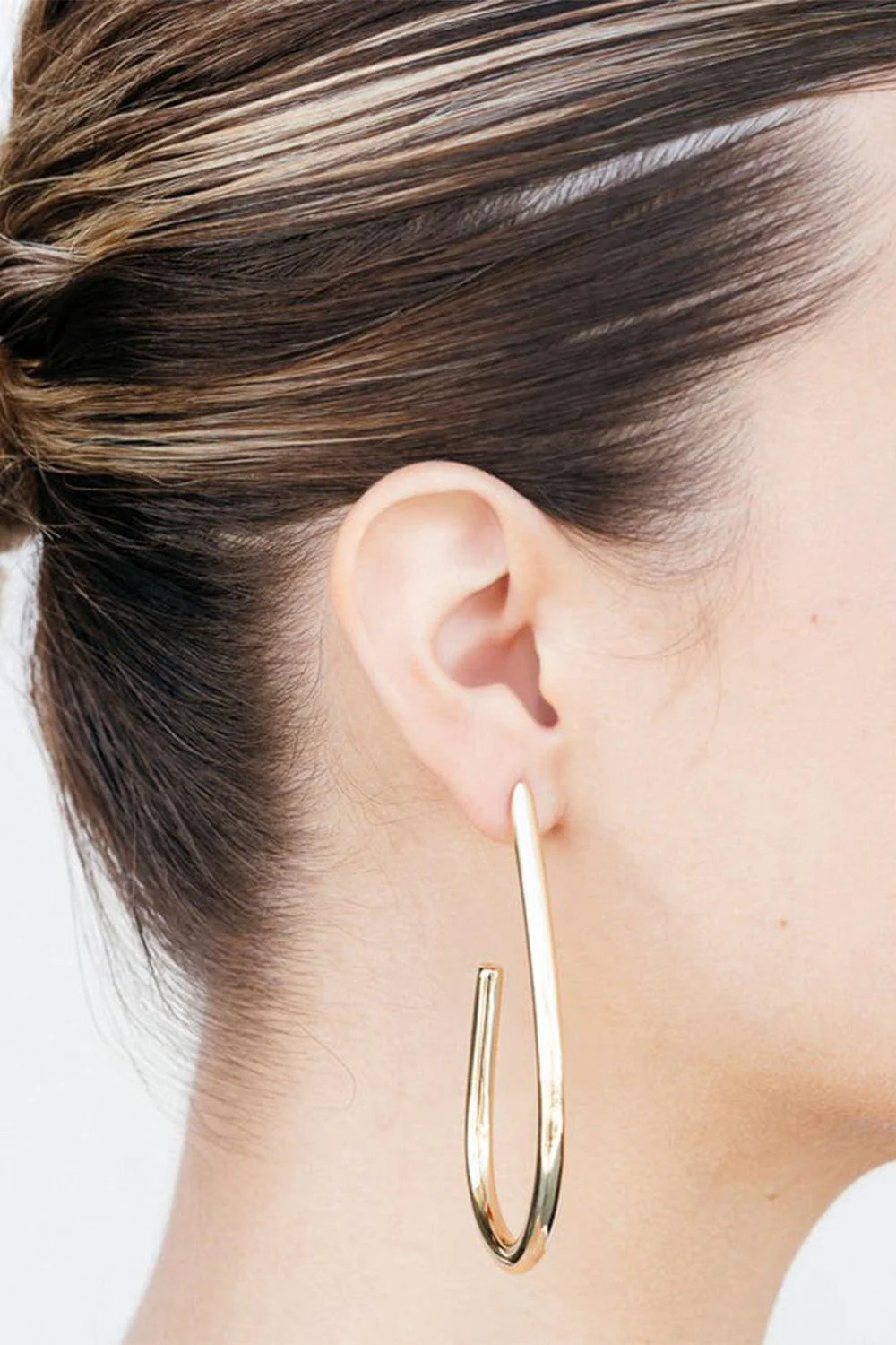 Teardrop Lilly Hoop Earrings - 2" - Image 3