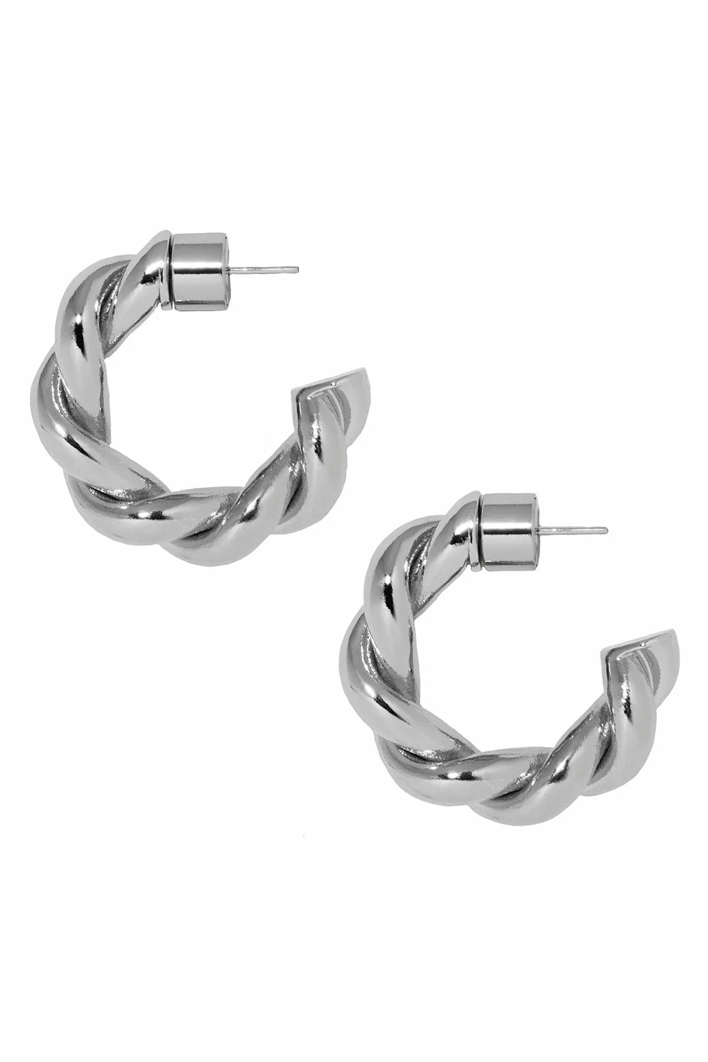 Twisted Lilly Huggie Earrings - 0.7in - Image 2
