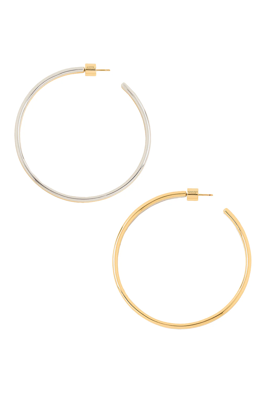 Two-Tone Thread Hoop Earrings - 2in