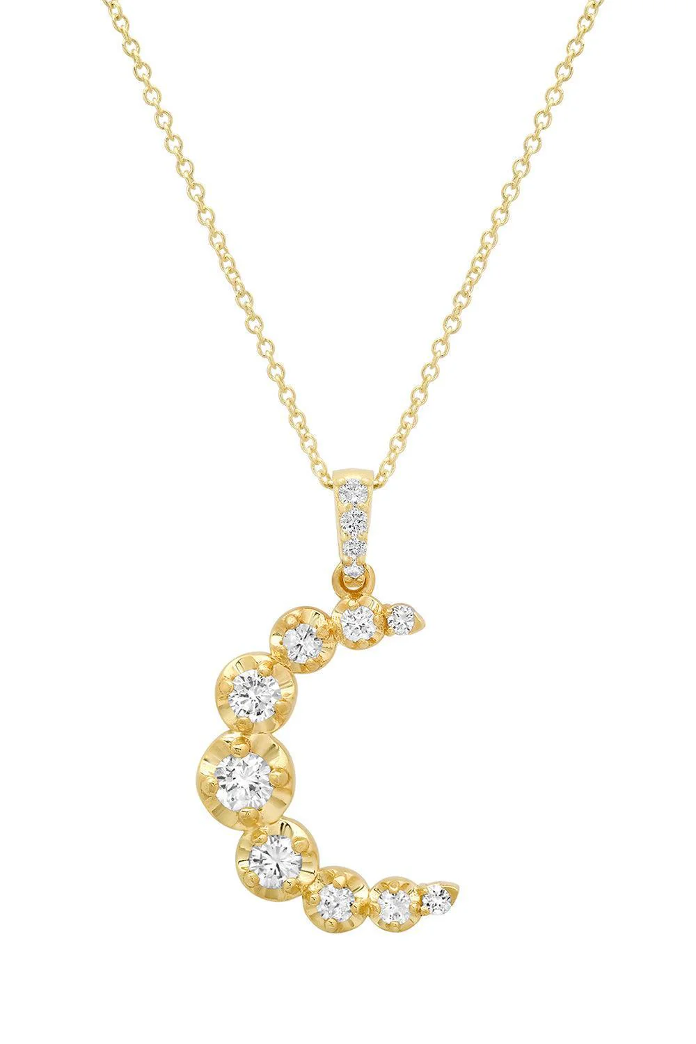 Diamond Large Illusion Set Moon Necklace