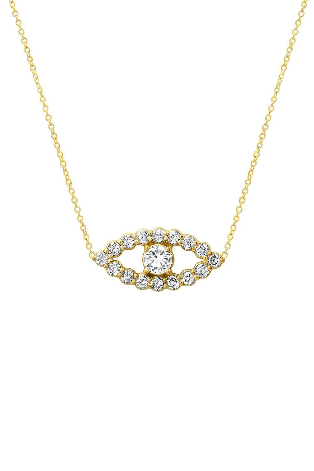 Diamond Medium Open Evil Eye Necklace