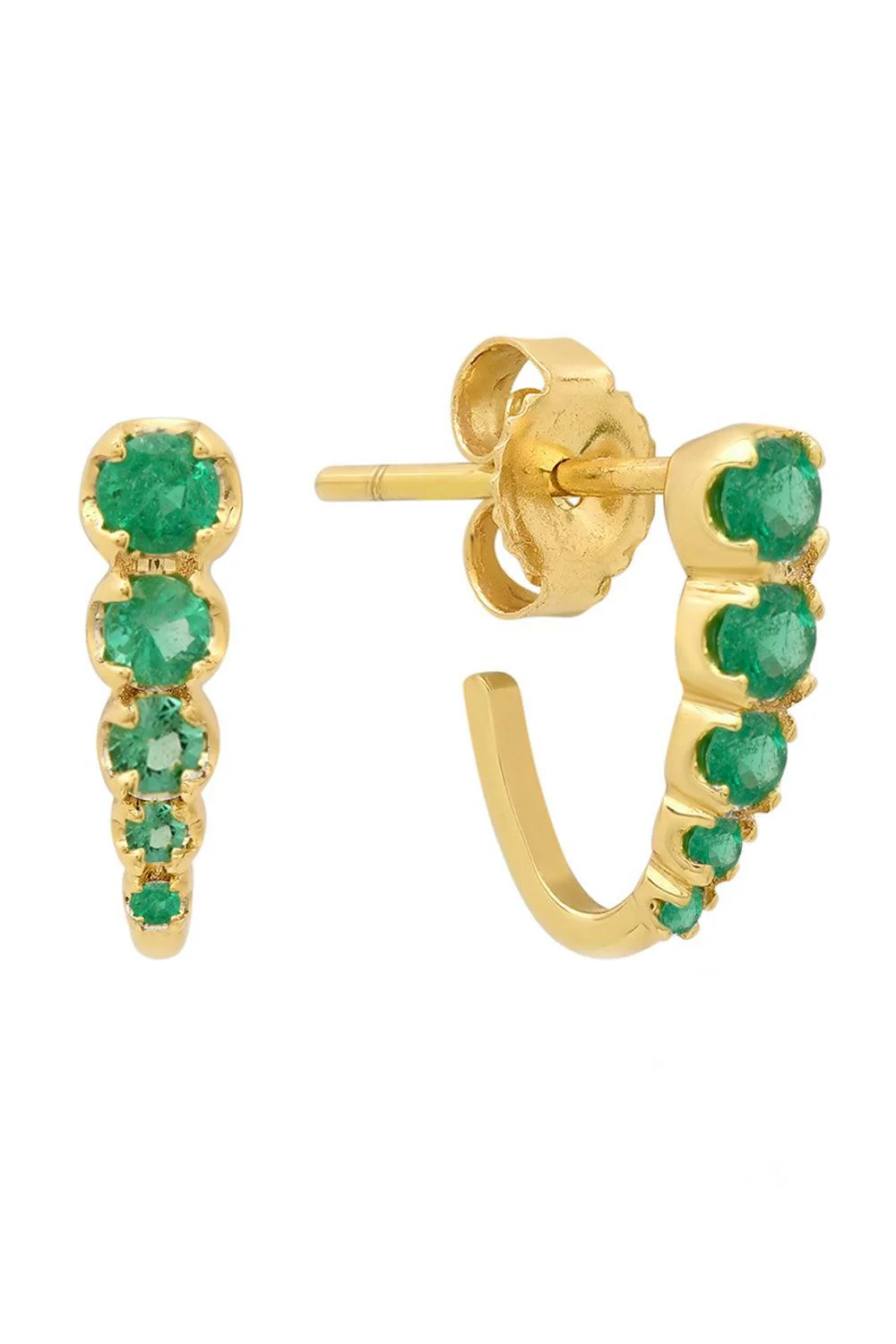 Emerald Medium Graduated Edith Stud Earrings