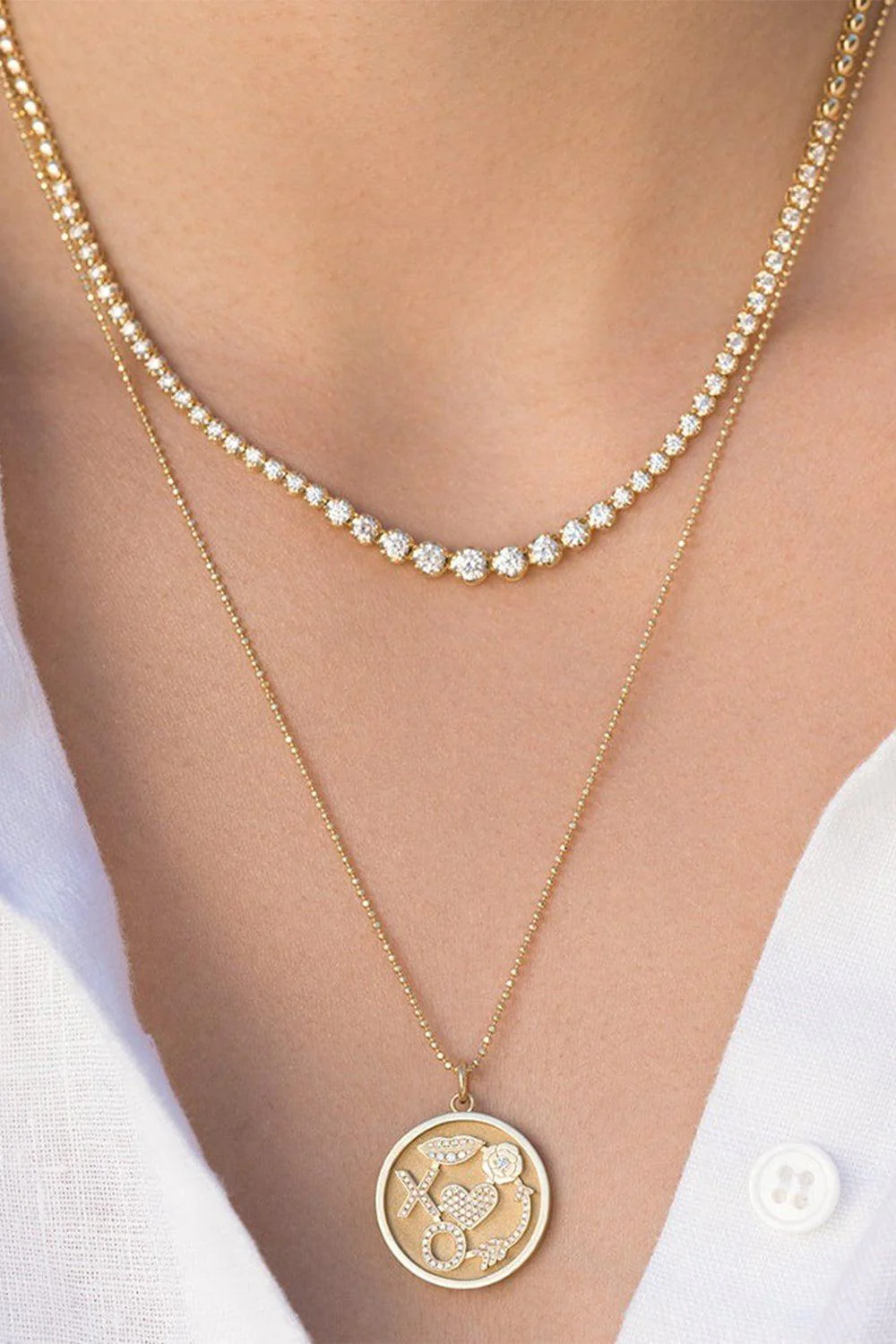 Graduated Diamond Tennis Necklace - Image 4