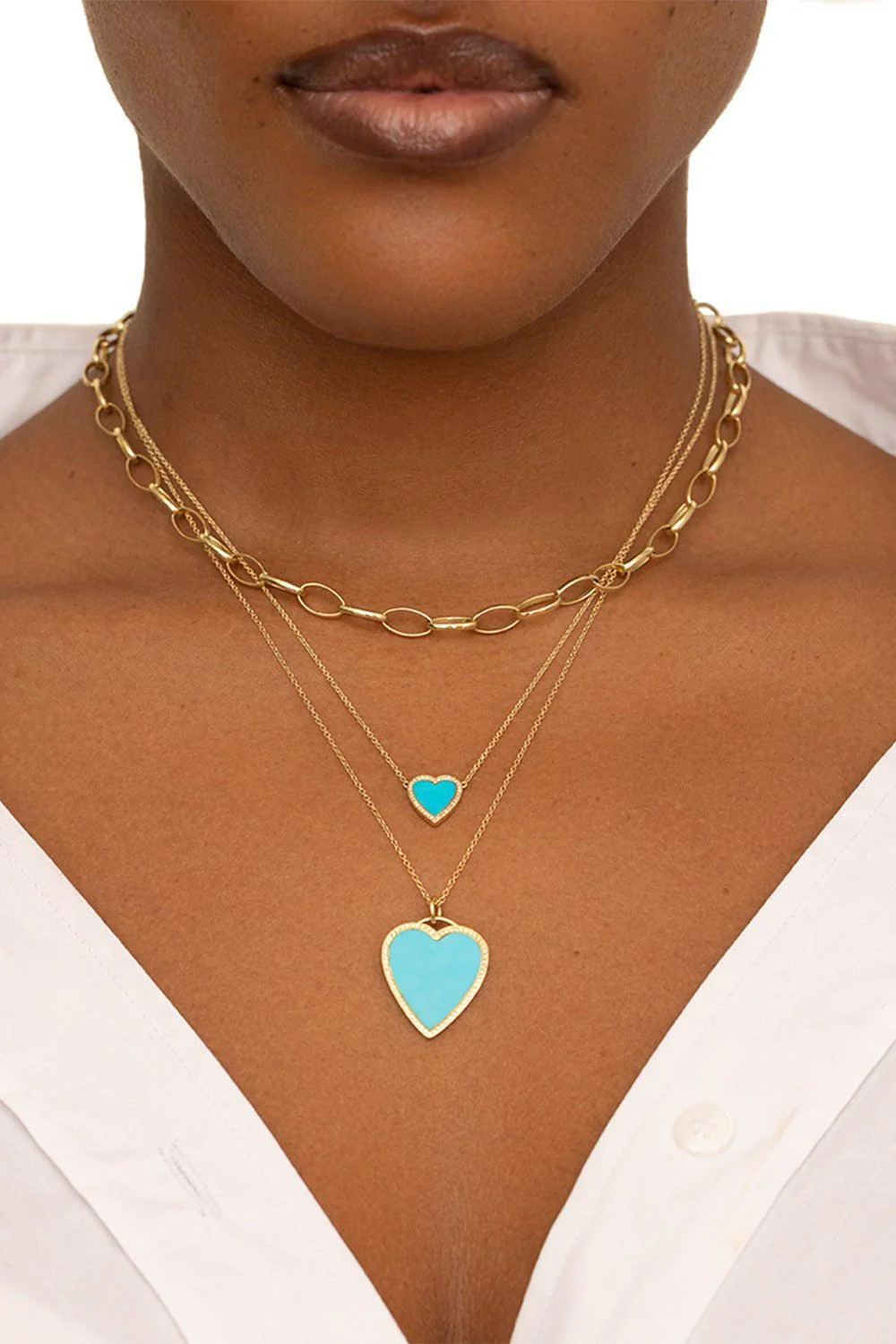 Large Inlay Heart Necklace - Image 2