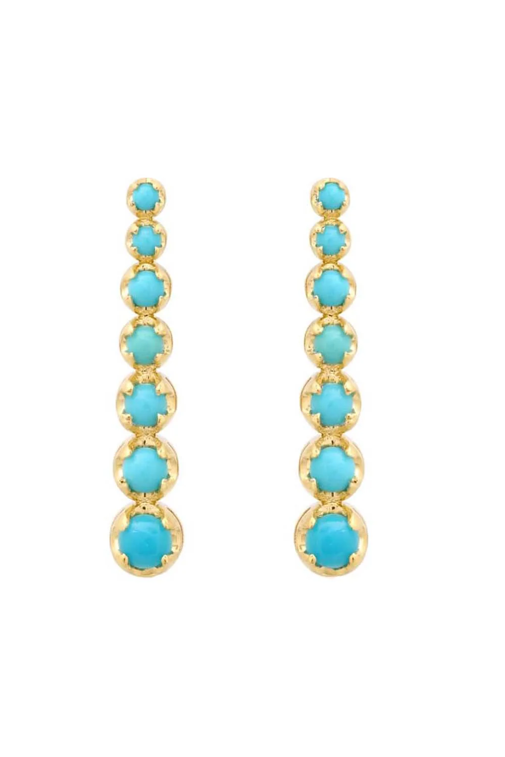 Turquoise Mini Graduated Tennis Stud Earrings