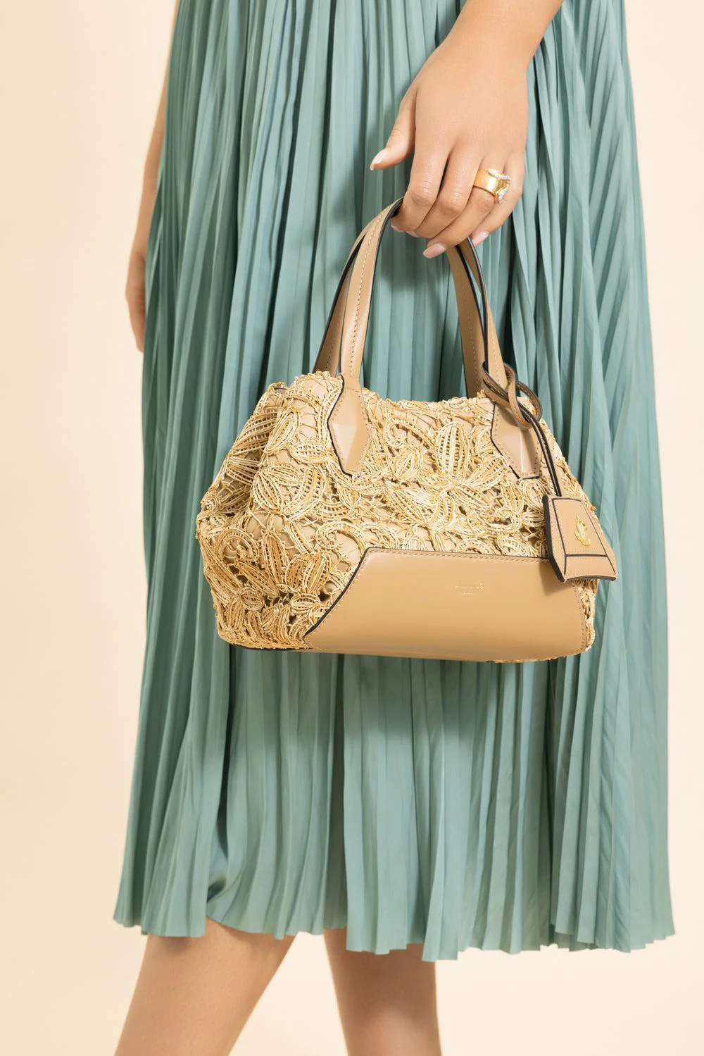 Diamond Mini Tote - Natural Gold - Image 4