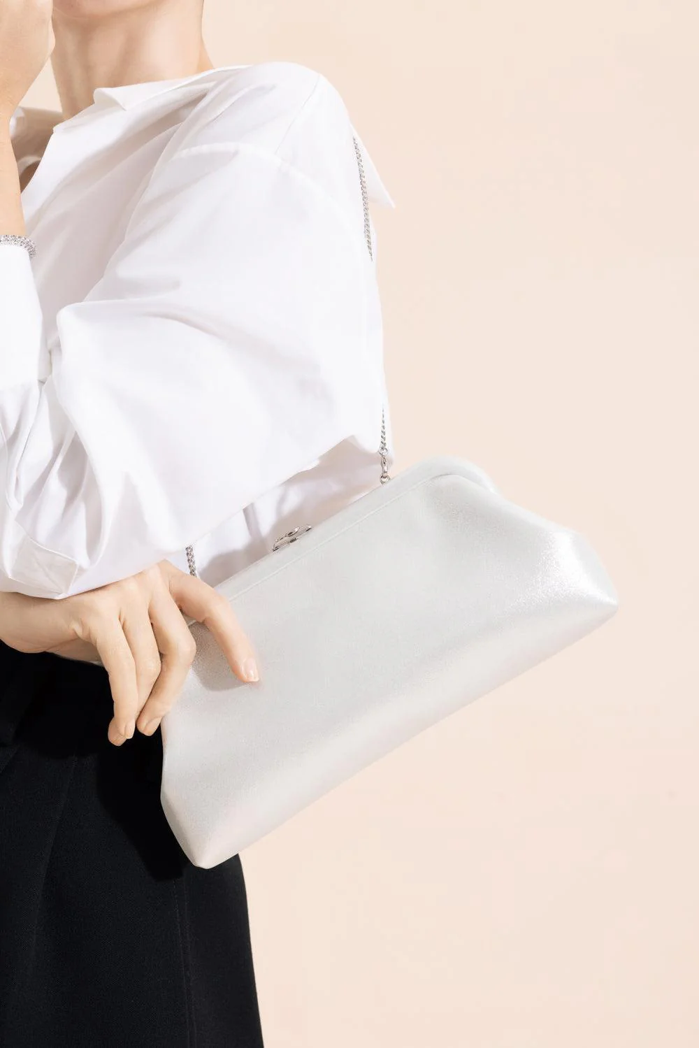 Skylar Shimmer Clutch - Silver - Image 3