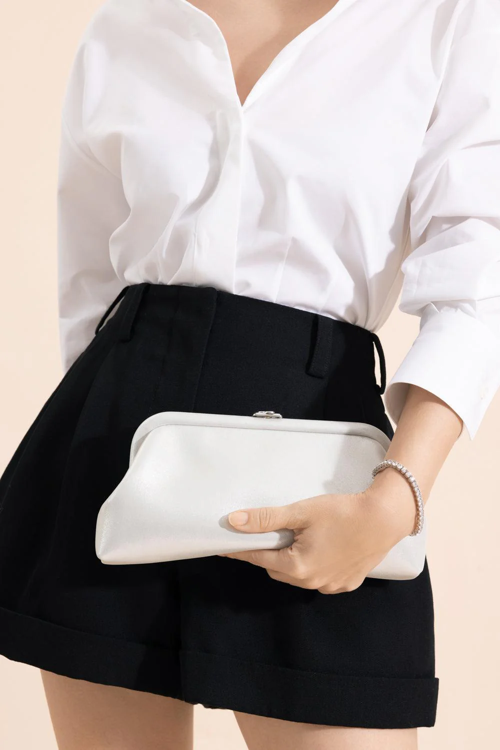 Skylar Shimmer Clutch - Silver - Image 4