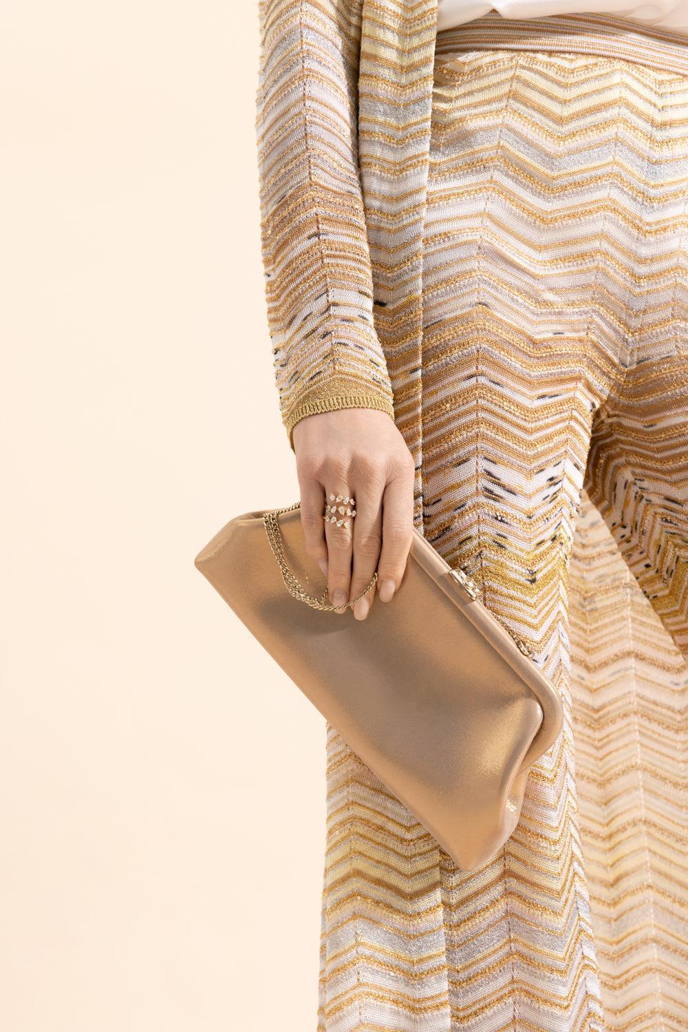 Skylar Shimmer Clutch - Gold - Image 4