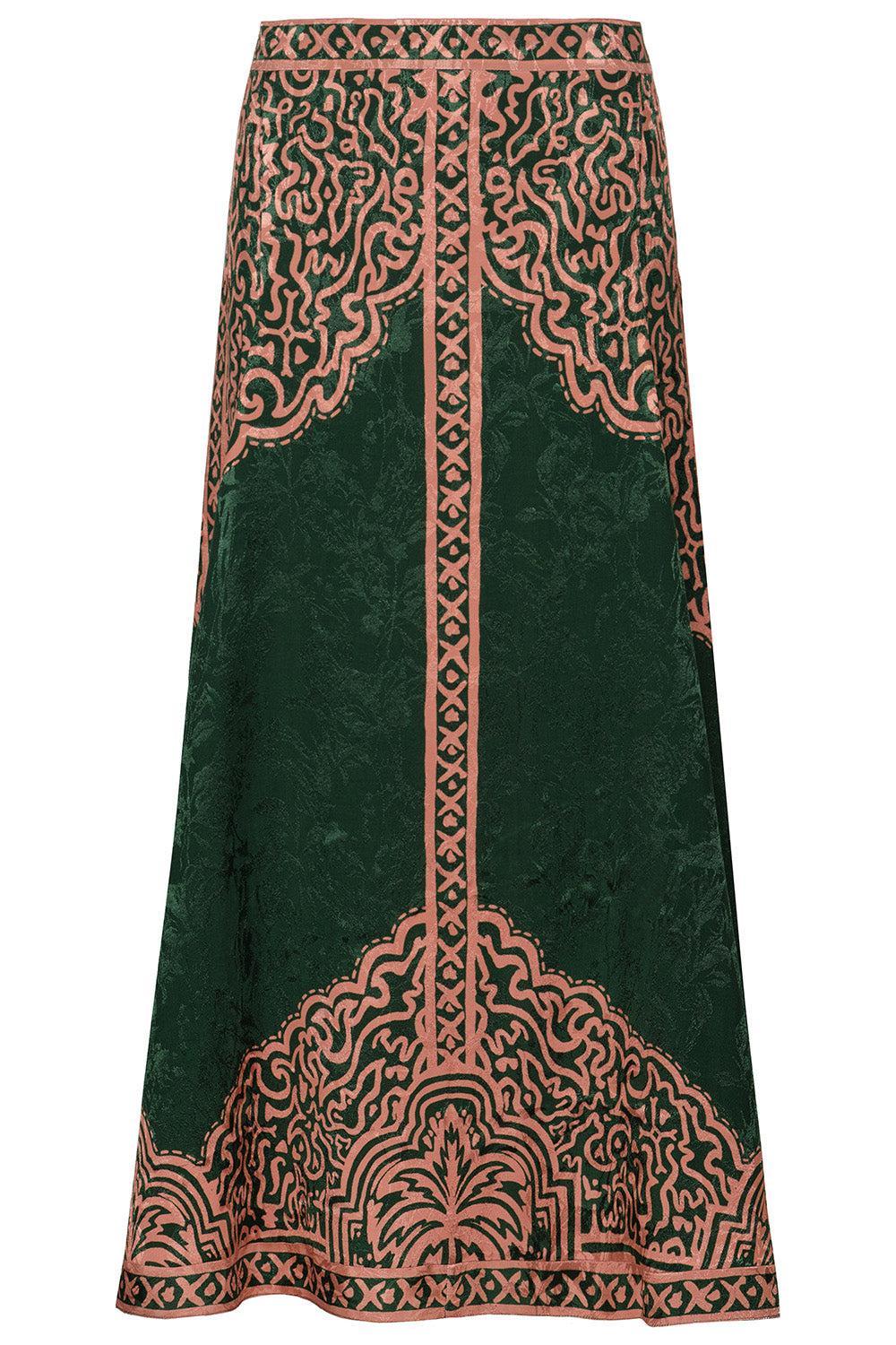 Encanto De Isla Ankle Skirt - Green Salmon