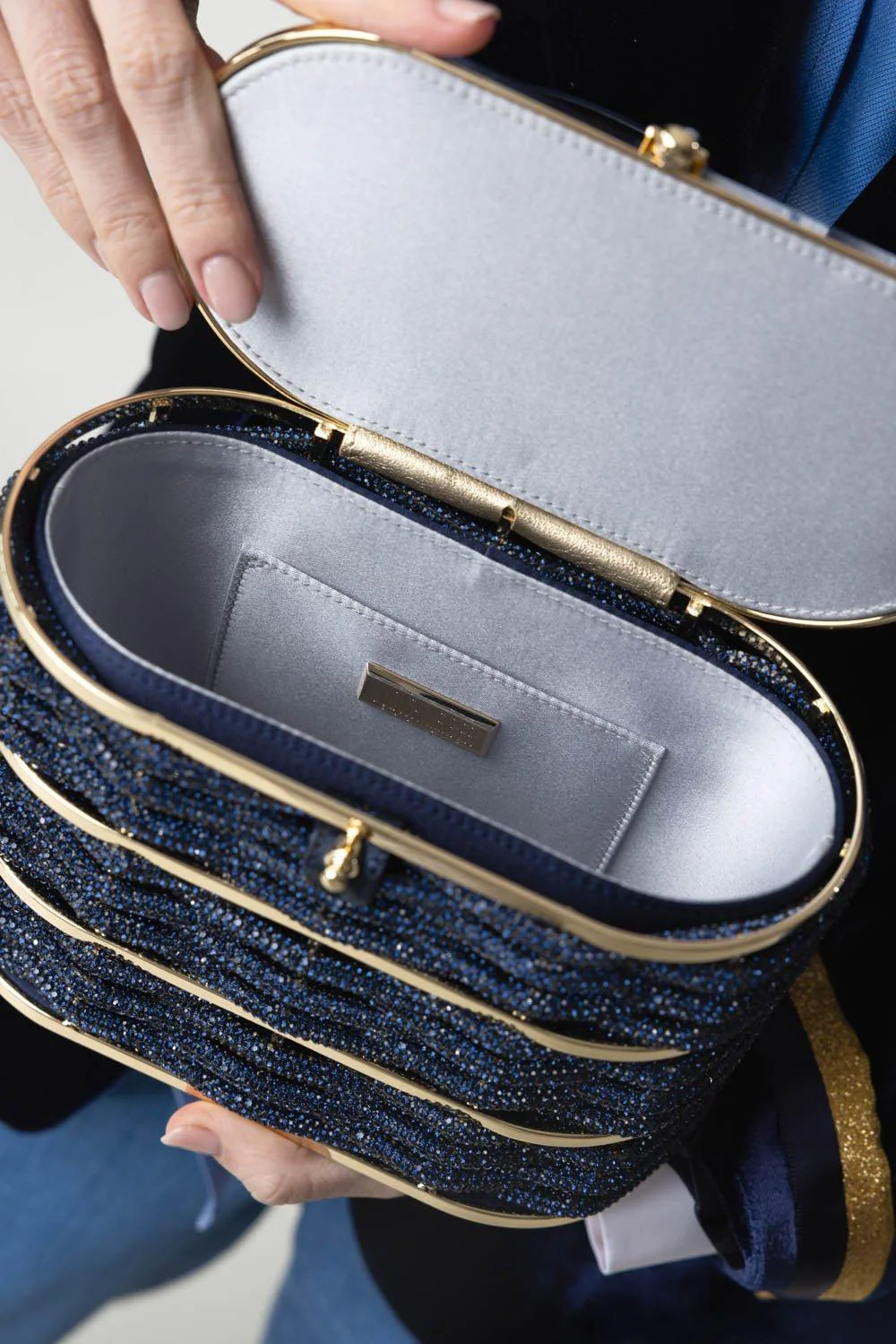 Willow Top Handle Bag - Champagne Indigo - Image 4