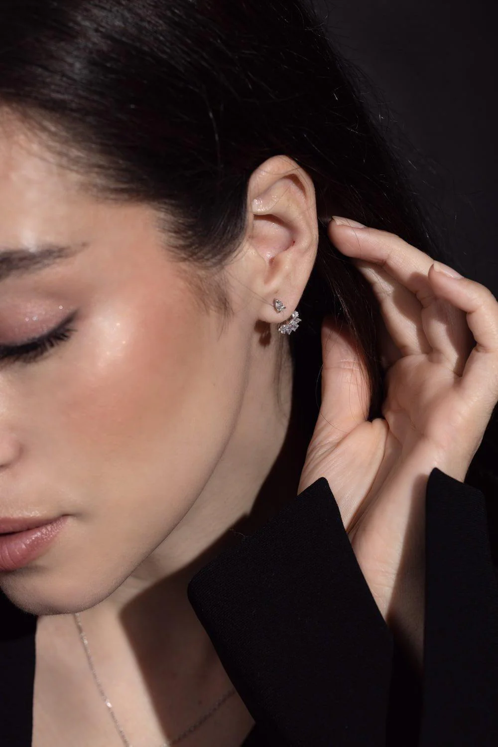 American Beauty Front And Back Stud Earrings - Image 3