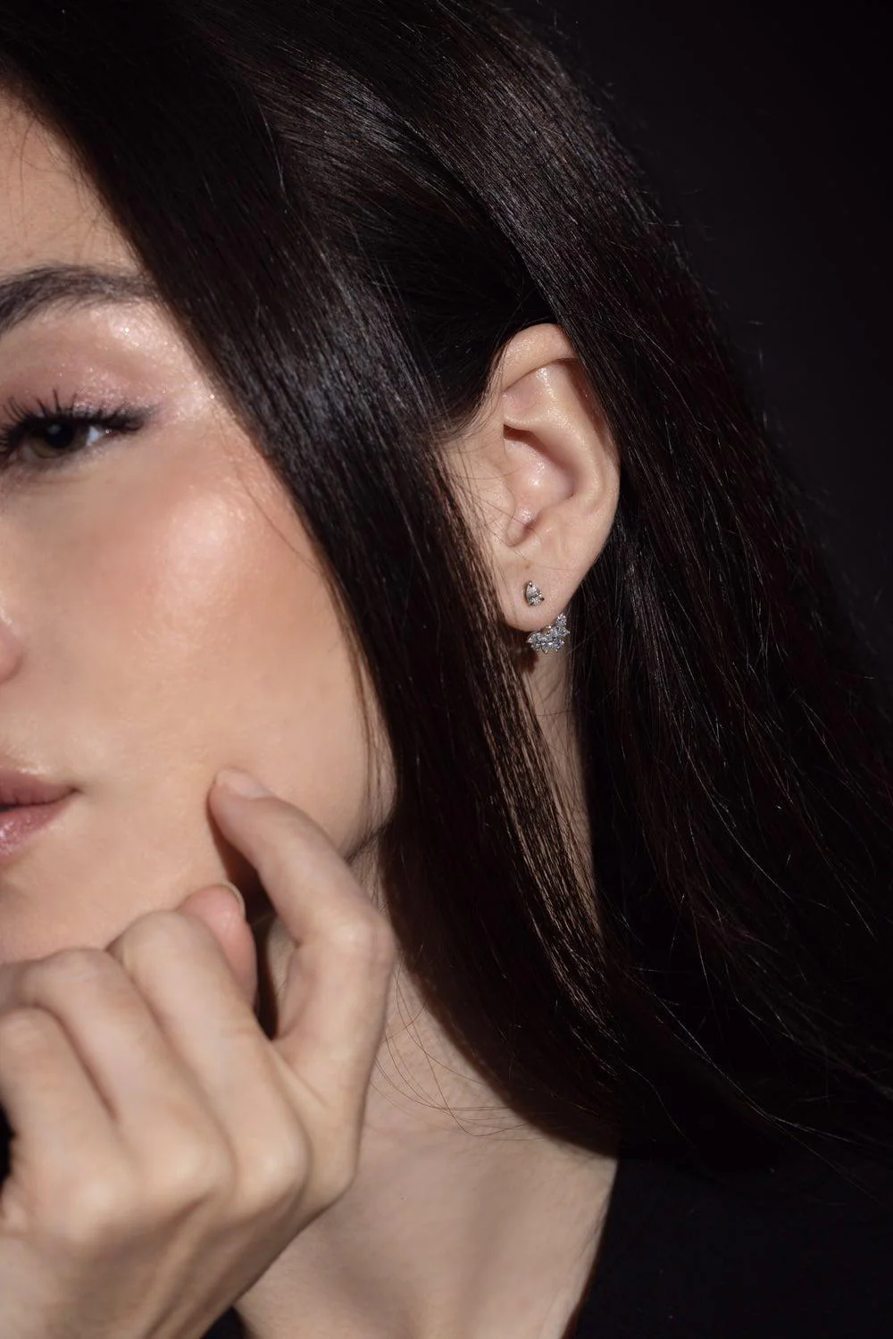 American Beauty Front And Back Stud Earrings - Image 4