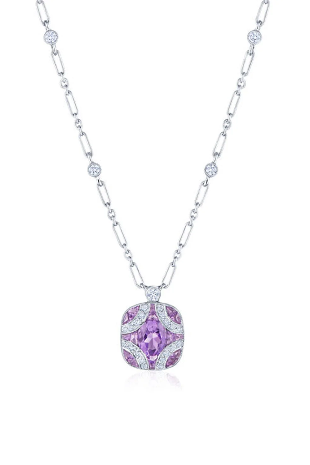 Argyle Amethyst Diamond Pendant Necklace