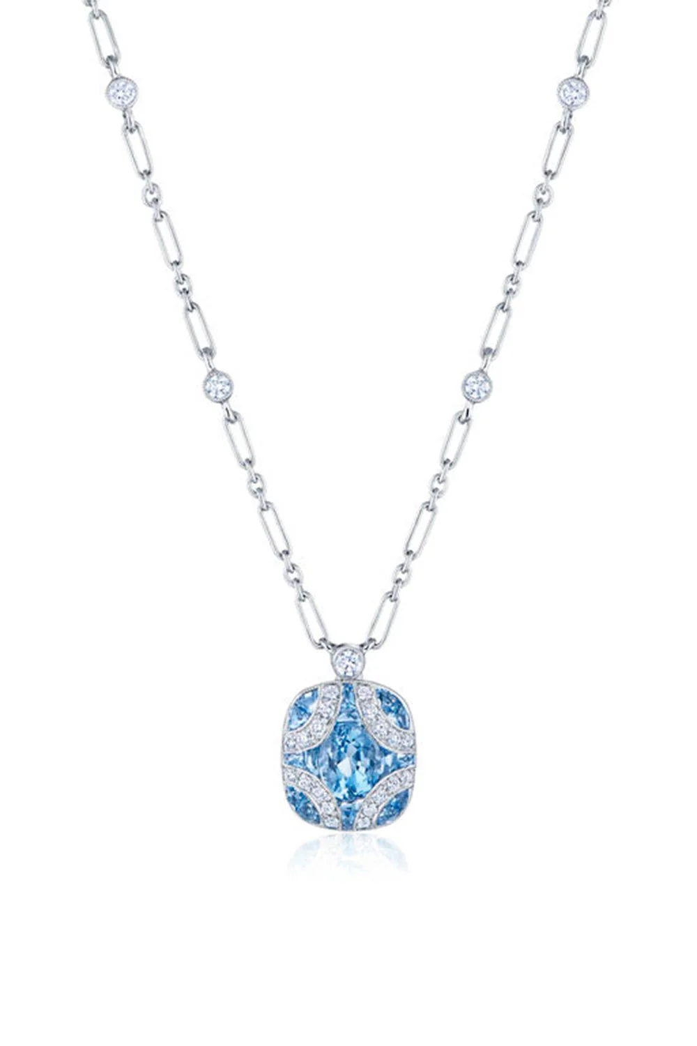 Argyle Aquamarine Diamond Pendant Necklace