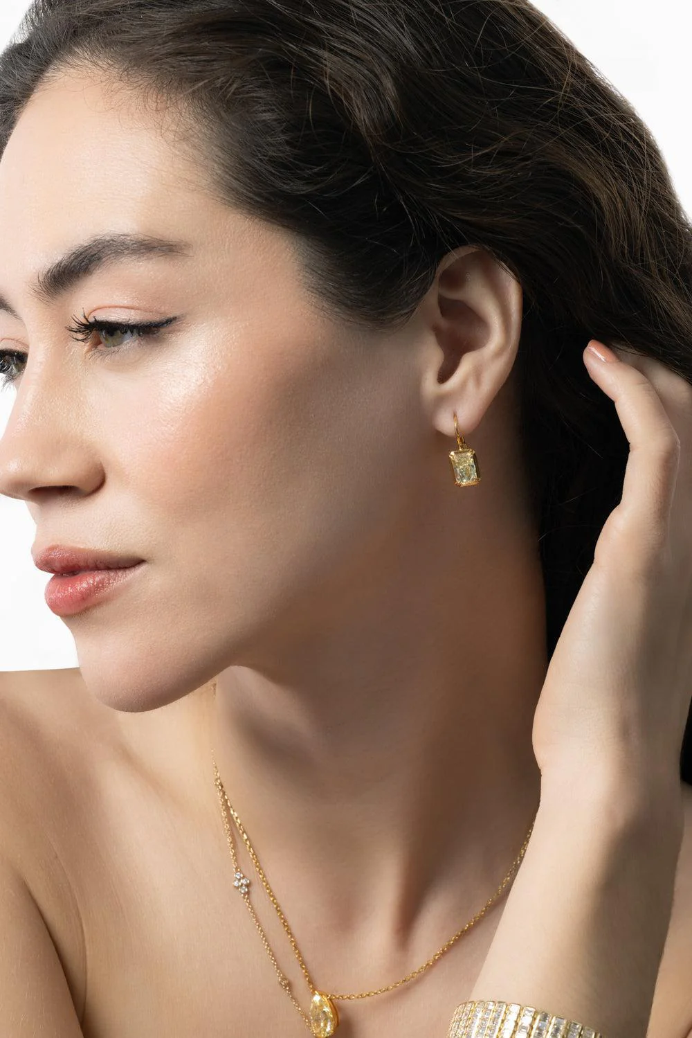 Bezel Set Diamond Earrings - Image 2