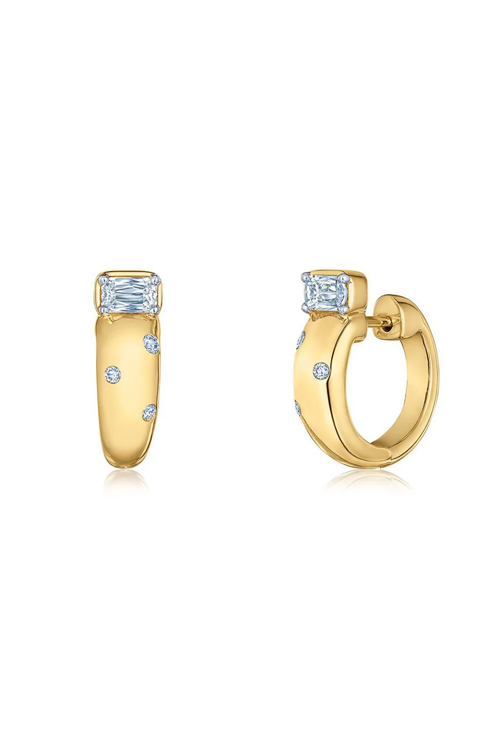 Cobblestone Accent Huggie Earrings