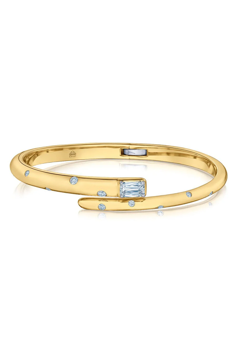 Cobblestone Diamond Accent Crossover Bangle Bracelet