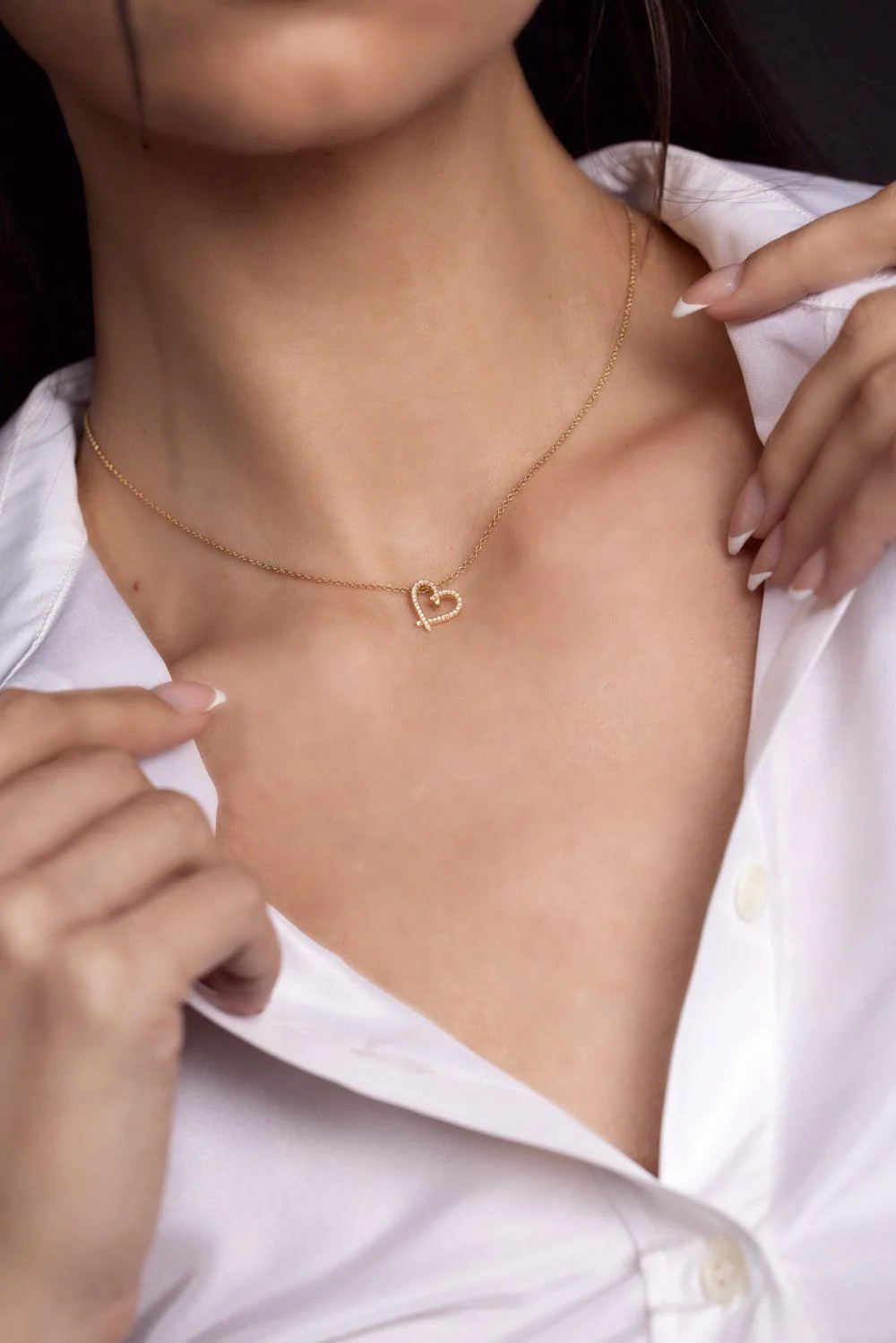 Cross My Heart Diamond Pendant Necklace - Image 4