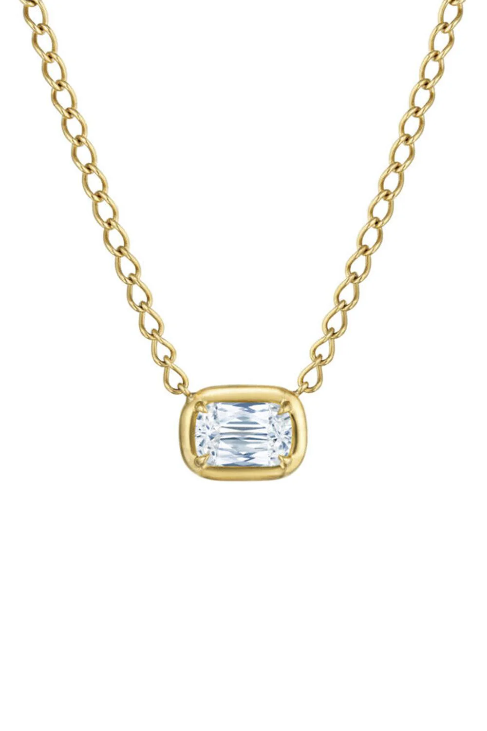 Diamond Bezel Set Solitaire Necklace