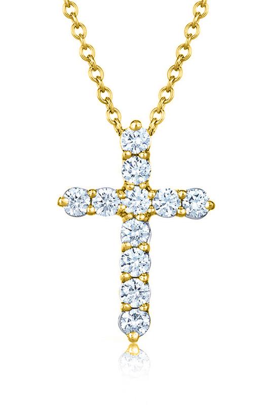 Diamond Cross Pendant Necklace - Yellow Gold
