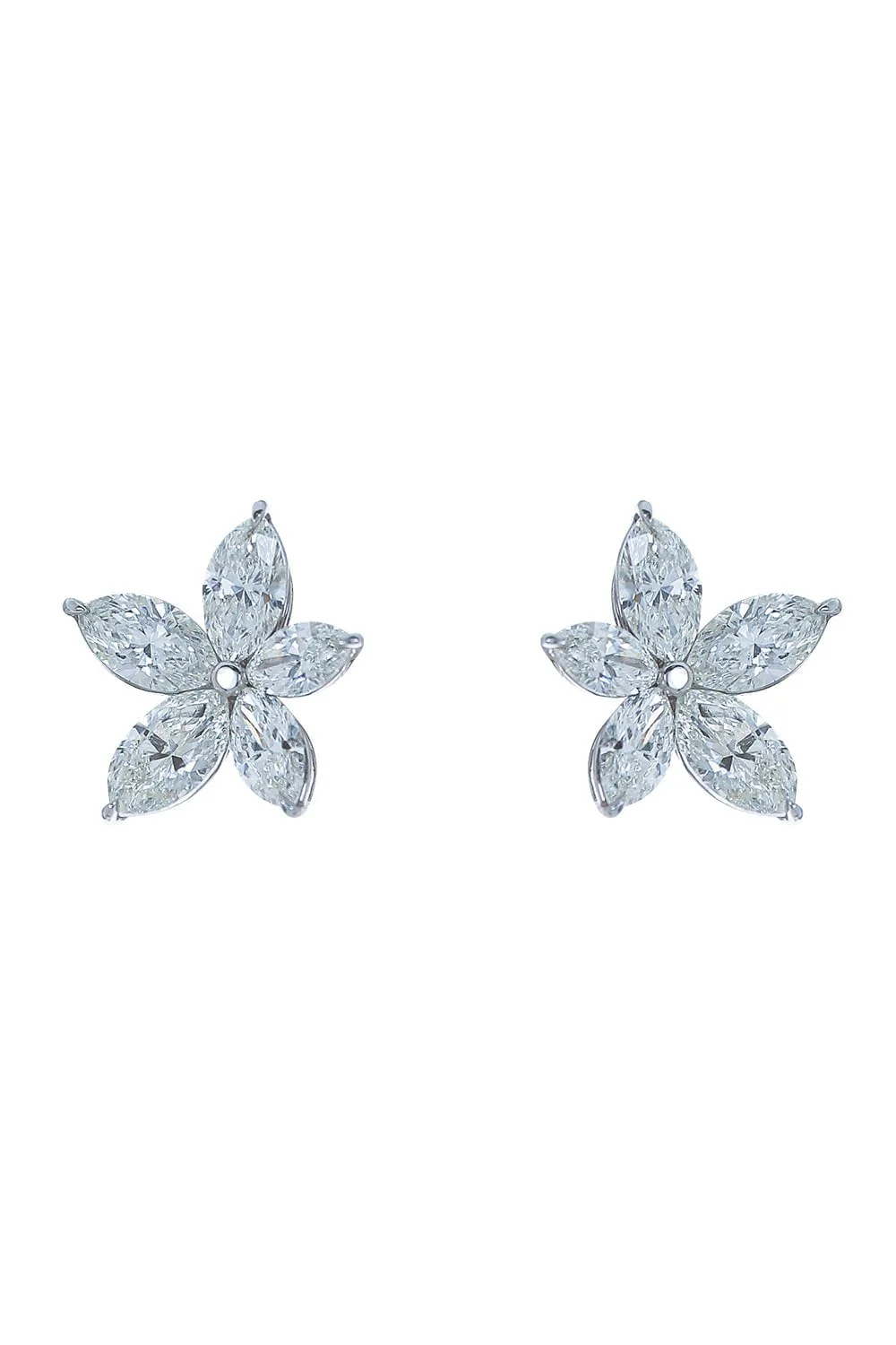 Diamond Floral Motif Earrings