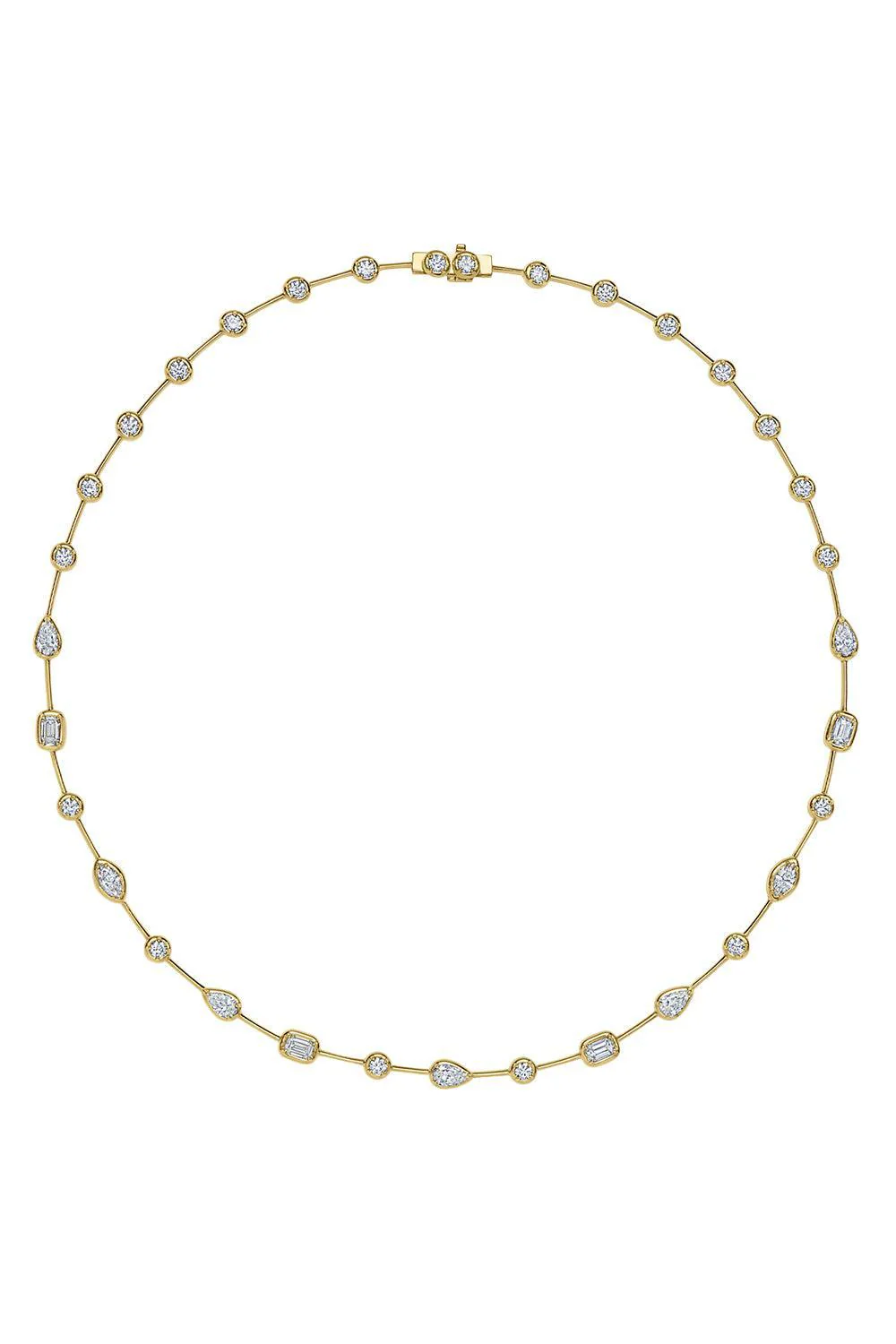 Diamond Mixed Starry Night Bezel Necklace