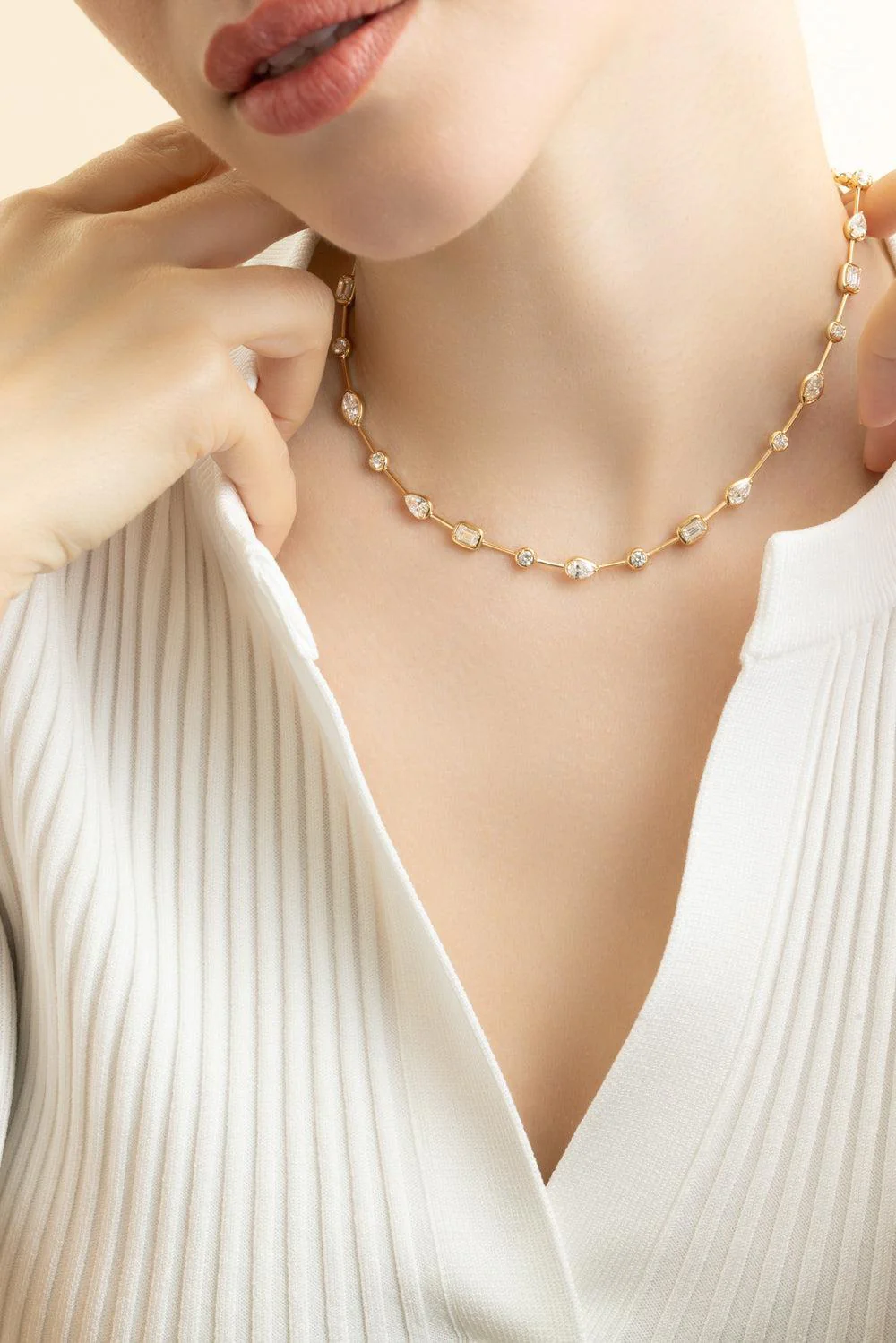 Diamond Mixed Starry Night Bezel Necklace - Image 2
