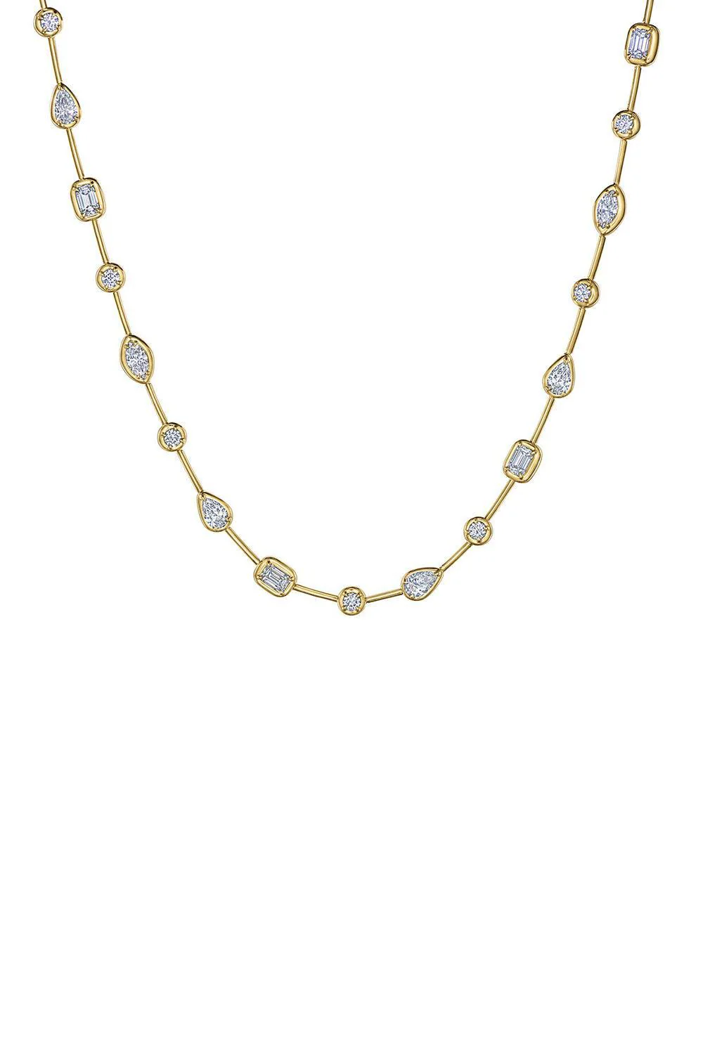 Diamond Mixed Starry Night Bezel Necklace - Image 5