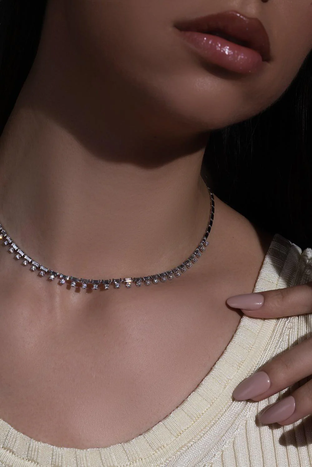 Duet Fringe Diamond Necklace - Image 4