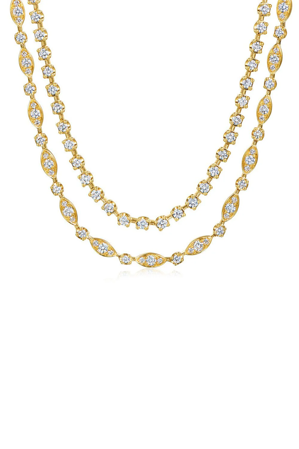 Duet Two Row Diamond Necklace