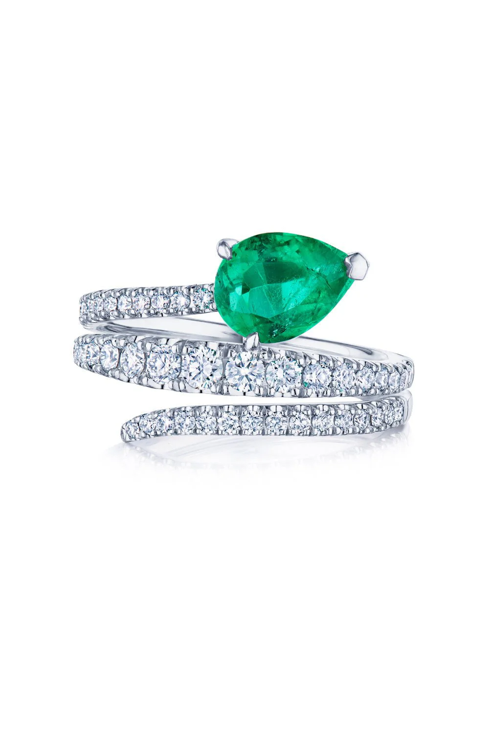 Emerald Diamond Snake Ring