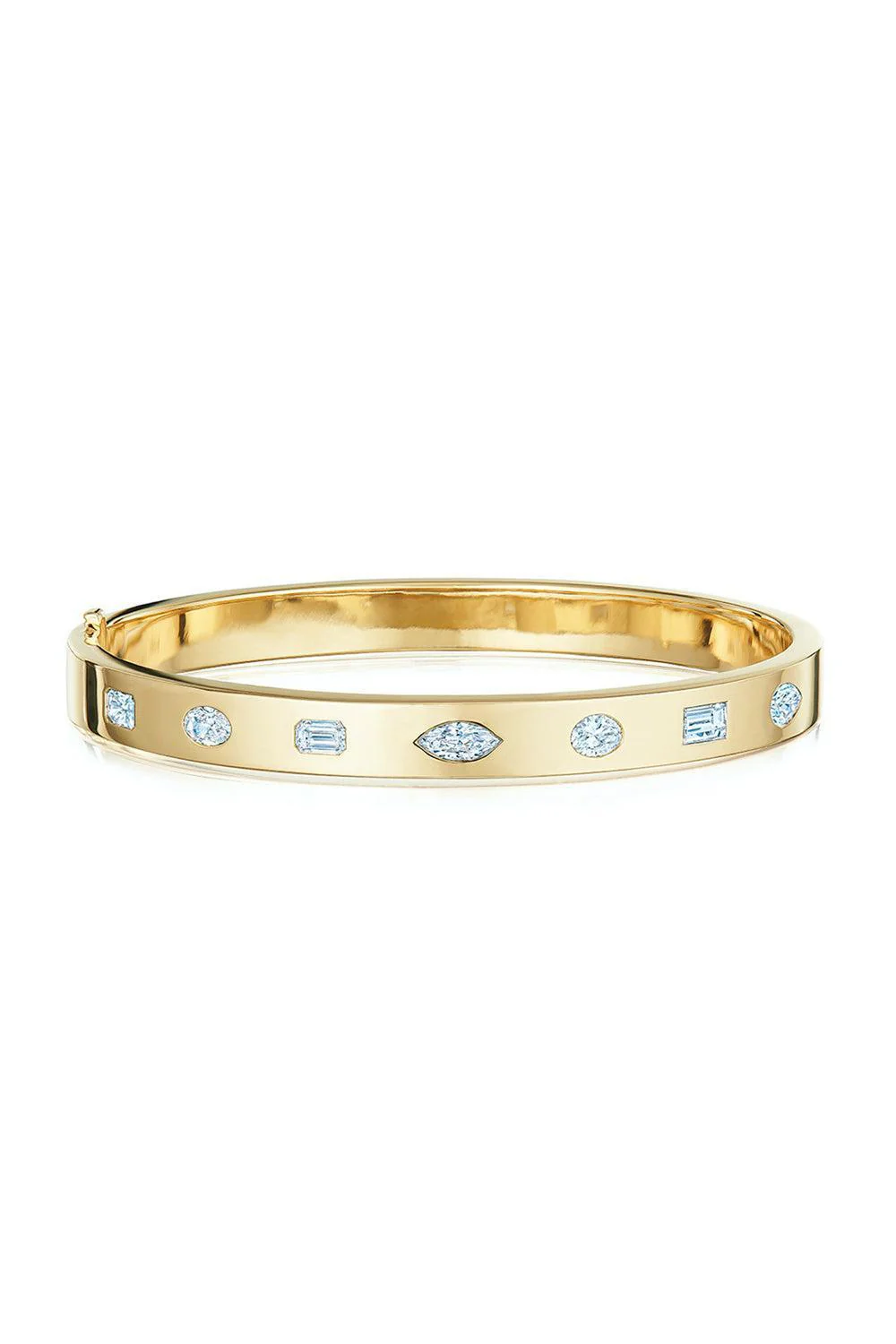 Fancy Shape Diamond Stackable Bangle Bracelet