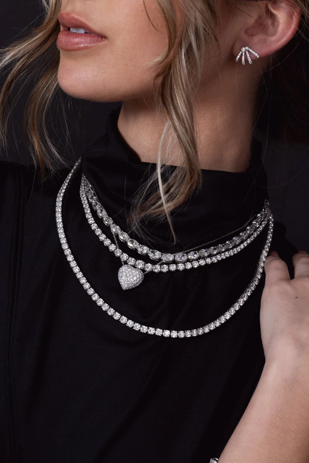 Graduating Round Diamond Riviera Necklace - Image 2